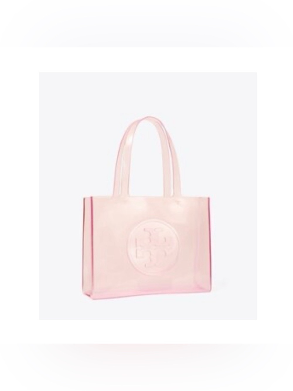 Tory Burch Small Ella Clear Tote in Flamingo pink